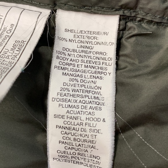 Lucky Brand Nylon Puffer Jacket w/ Hood Down Filled Colour Army Green Size Small - Picture 8 of 14